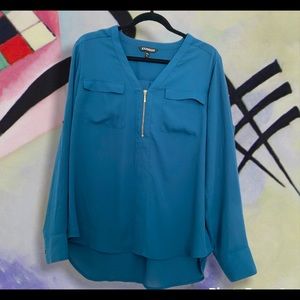 Teal tunic style blouse